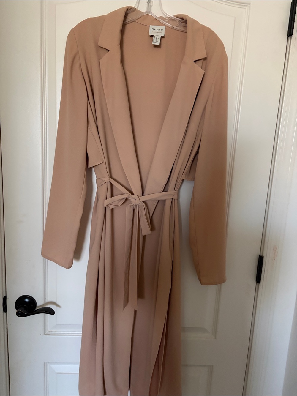 Forever 21 Blush Tan Wrap Duster with Waist Tie/ or Light Trench Coat (45 in.)